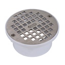 [OAT.WH.43601] Oatey PVC Drain with 5" Grate (Nickel Alloy)