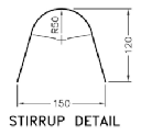 [RBM.YD.DL10M6z6] 10M Stirrup for 2-Stage Curb (Made to Order)