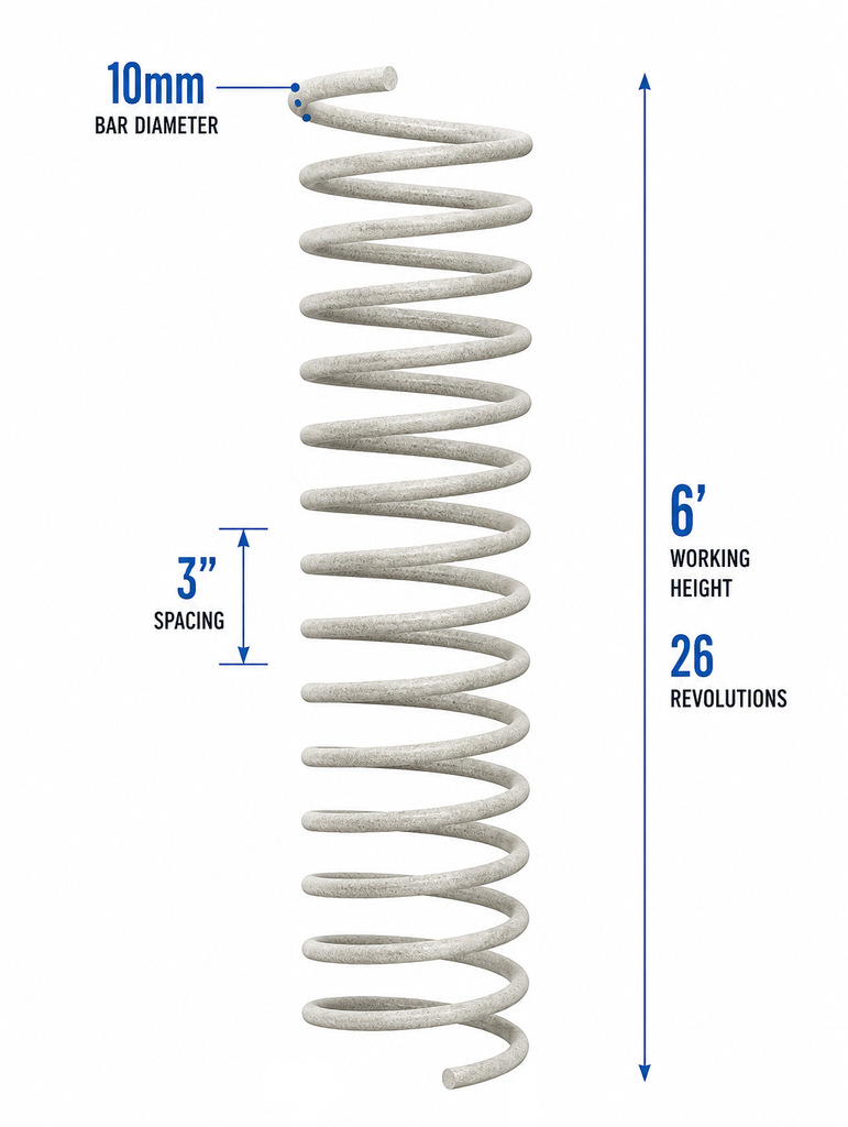 V-Rod Glass Fiber Reinforced Polymer (GFRP) Spirals