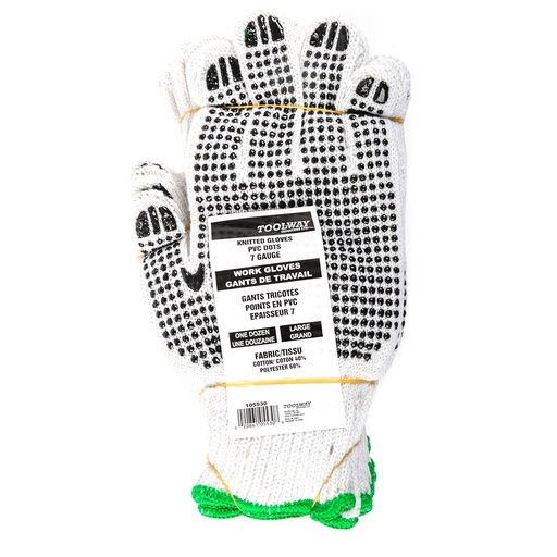 [TLW.<2.105530] Knitted Gloves w/ Dots 12 Pair
