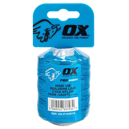 [OXT.<2.OX-P103510] Ox 350' Cyan Nylon Mason Line