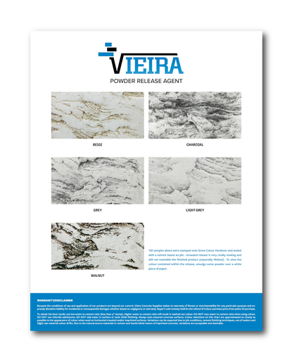 Vieira Powder Release Colour Chart