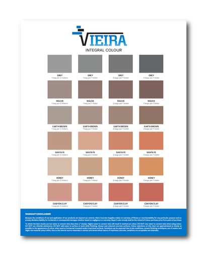 Vieira Integral Colour Chipped Colour Card