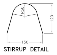 [RBM.YD.DL10M6z6] 10M Stirrup for 2-Stage Curb (Made to Order)