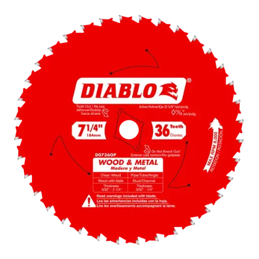 [DBL.<2.D0736GPA] Diablo 36-Teeth Carbide Saw Blade for Wood and Metal